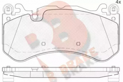 R BRAKE rb2079 -  Комплект тормозных колодок, дисковый тормоз